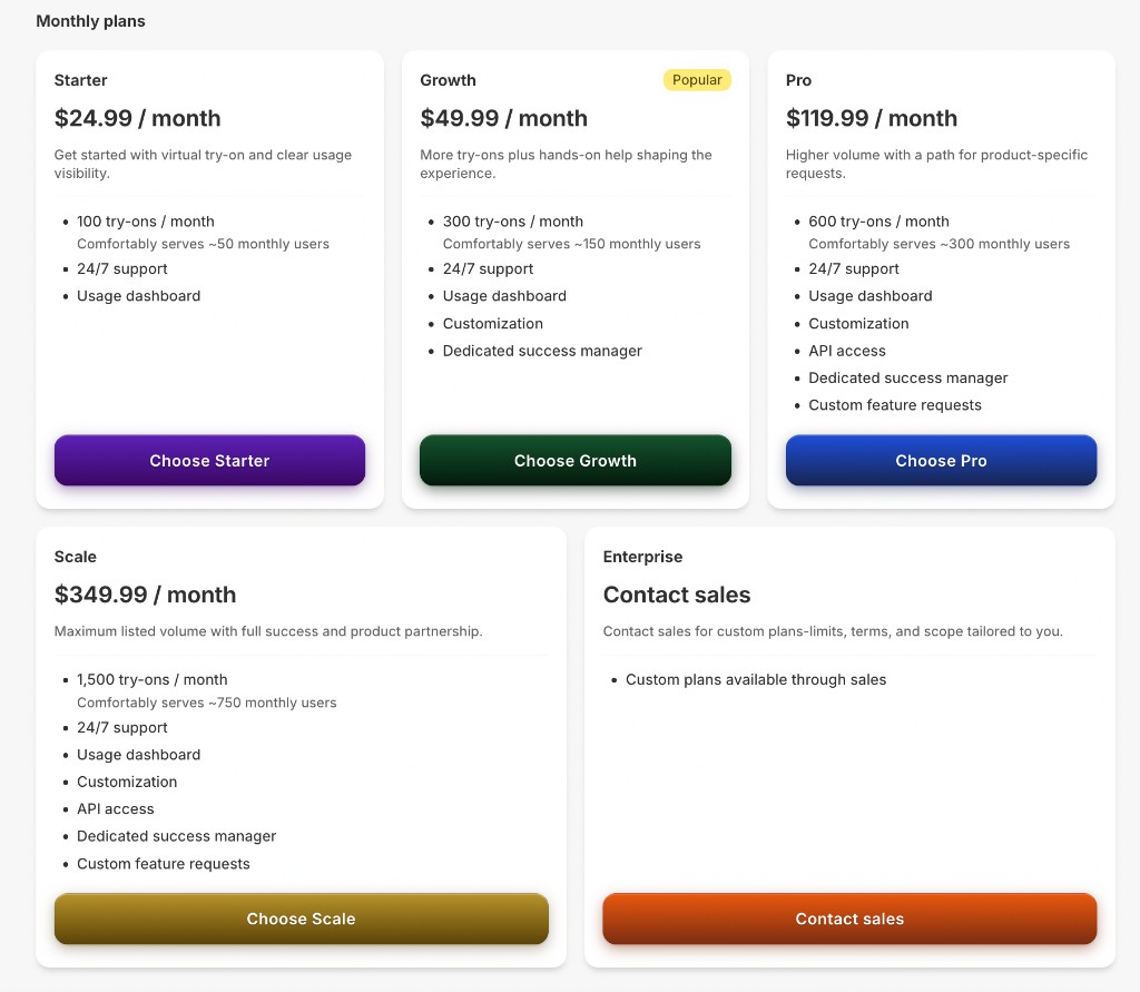 Select a DressApp subscription plan in Shopify